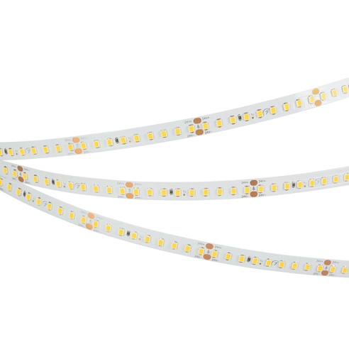 Лента светодиодная RT-A144-10mm 24V Warm2700 (7.7 W/m, IP20, 2835, 5m) (Arlight, высок.эфф.200 лм/Вт)