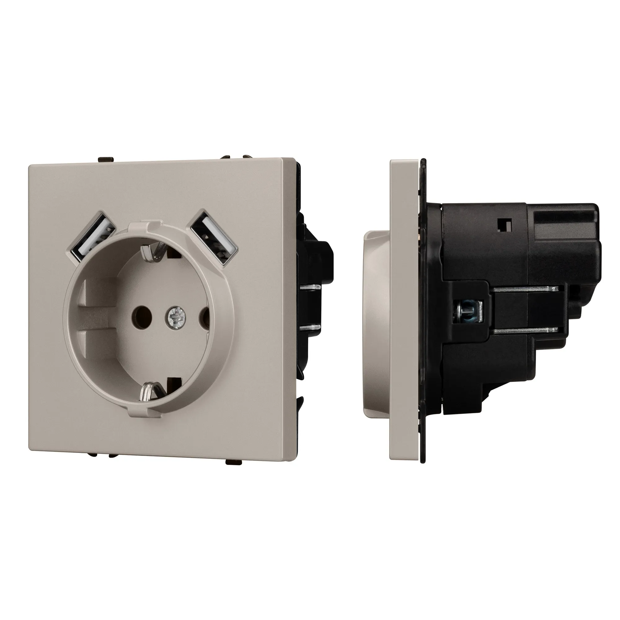 Механизм розетки с USB зарядкой SCT-NOBE-MUAA-SFPL-CA (230V, 16A) (Arlight, Кашемир)