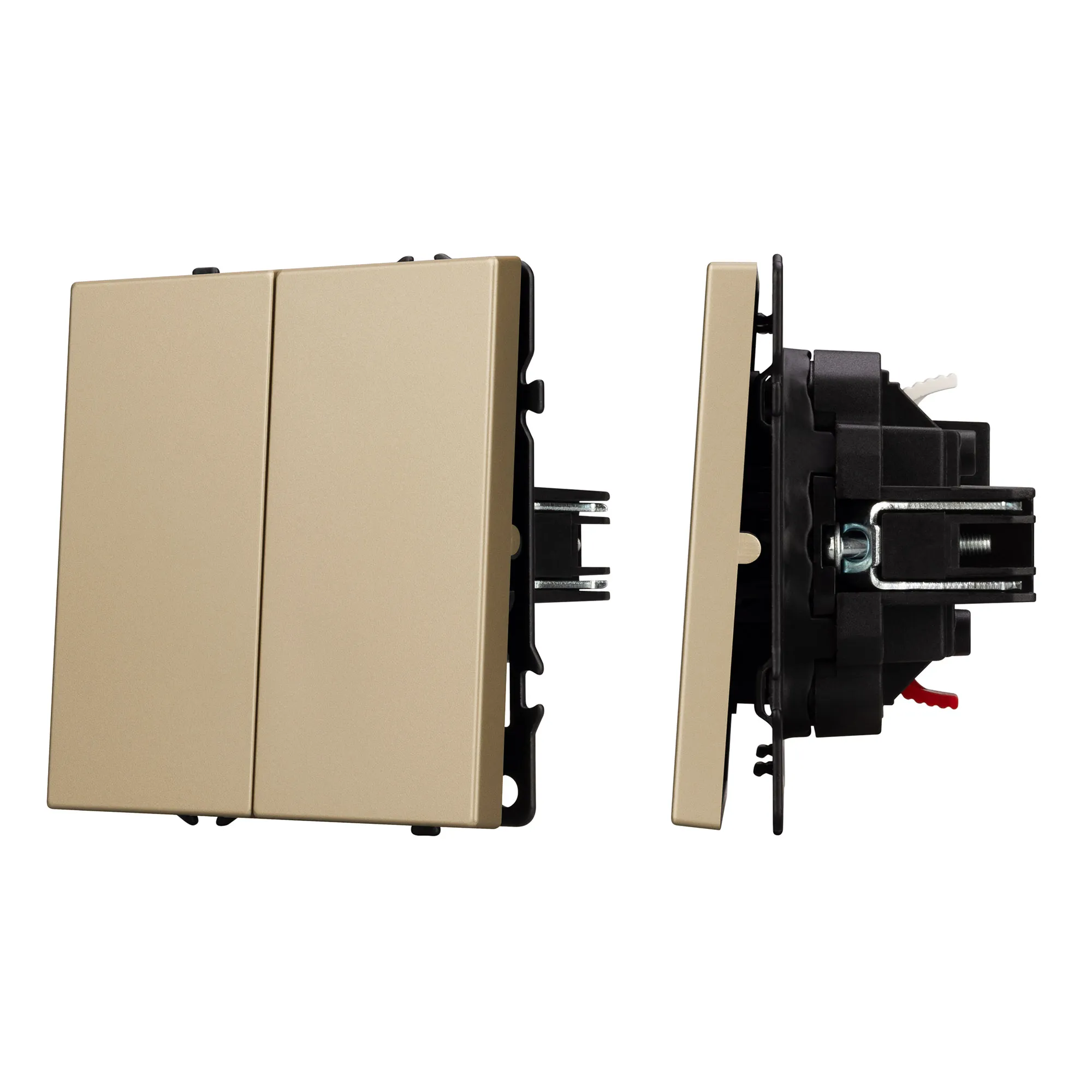 Механизм выключателя двухклавишный непроходной SWT-NOBE-MK02-SFPL-GD (230V, 10A) (Arlight, -)