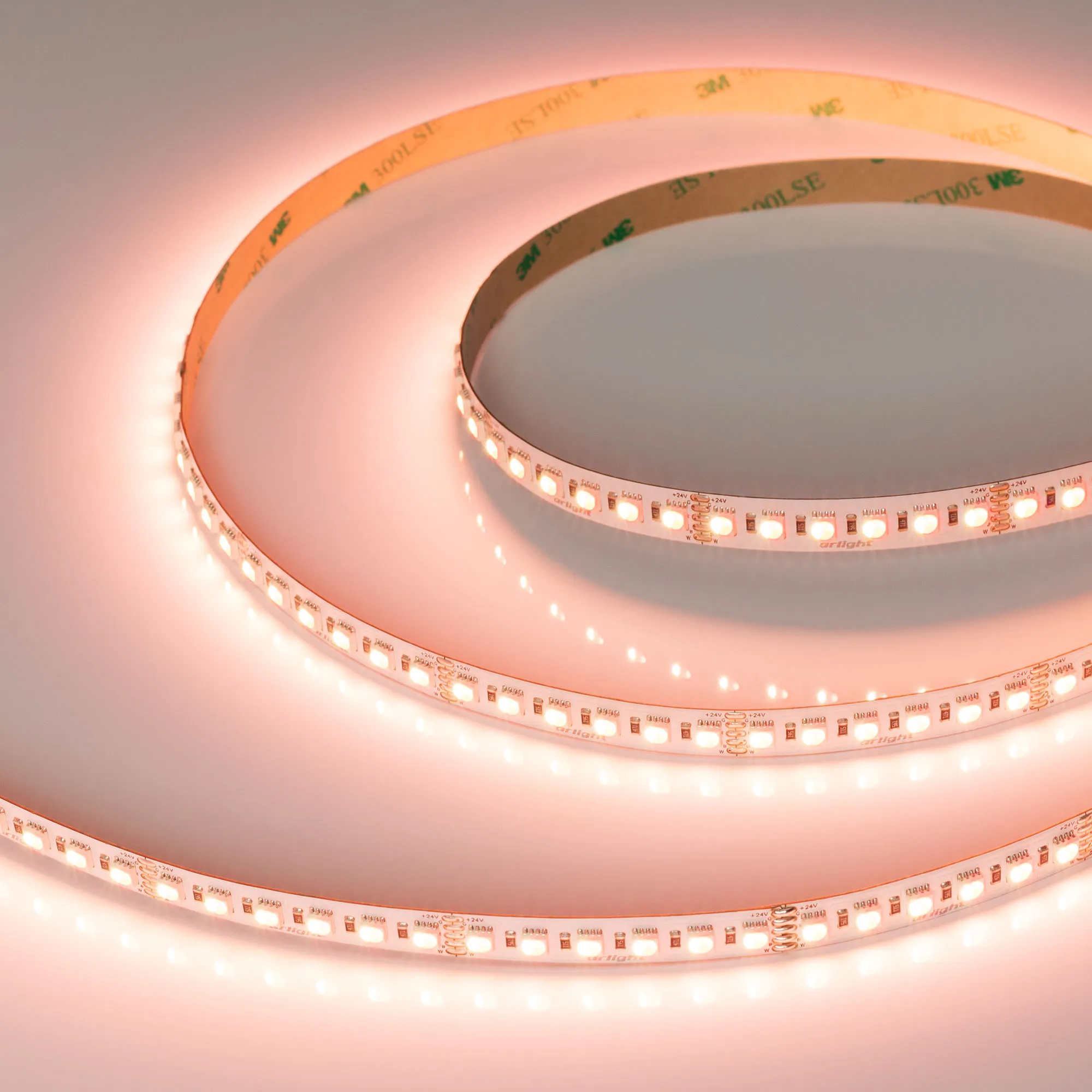 Лента светодиодная RT-H120-10mm 24V RGBW-Warm-4-in-1 (25 W/m, IP20, 4040, 5m) (Arlight, Открытый)